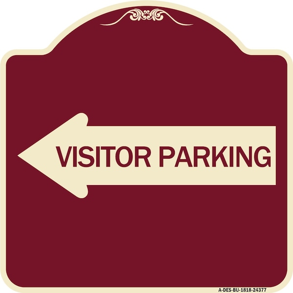 Signmission Visitor Parking With Left Arrow Heavy-Gauge Aluminum Architectural Sign, 18" x 18", BU-1818-24377 A-DES-BU-1818-24377 - main